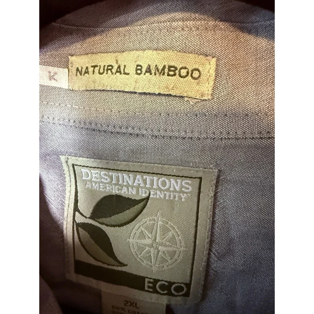 Destinations American Identity ECO Men's Gray Cotton Bamboo Shirt  XXL